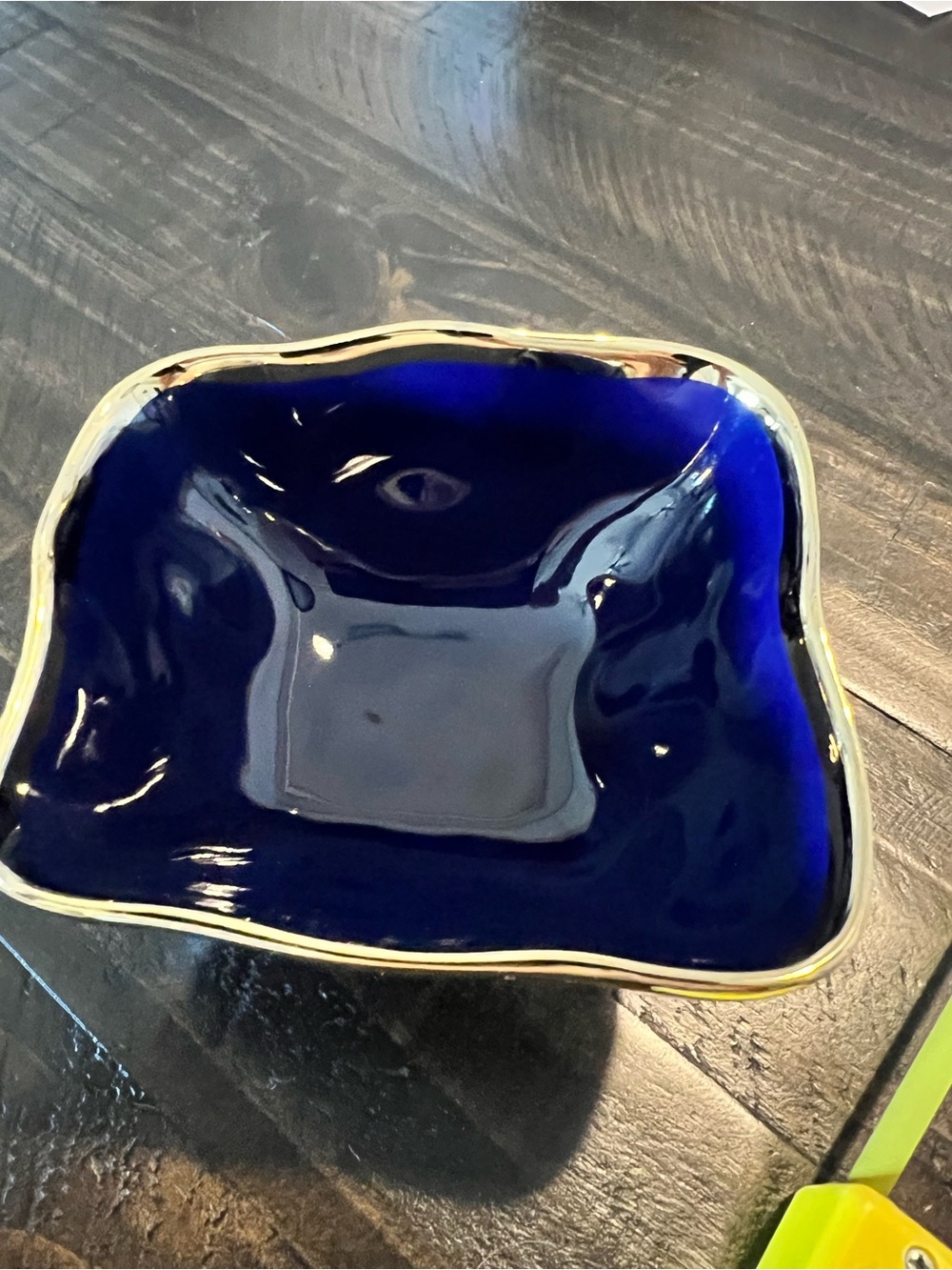 “PAMPA BAY” COBALT BLUE WITH GOLD TRIM SMALL BOWL